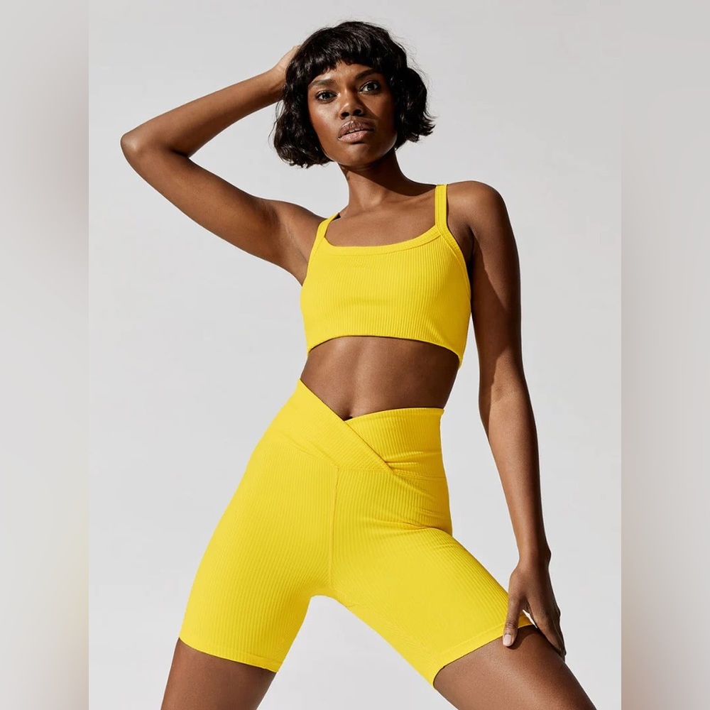 BRAND NEW NEVER WORN year of our ribbed yellow set SIZE SMALL